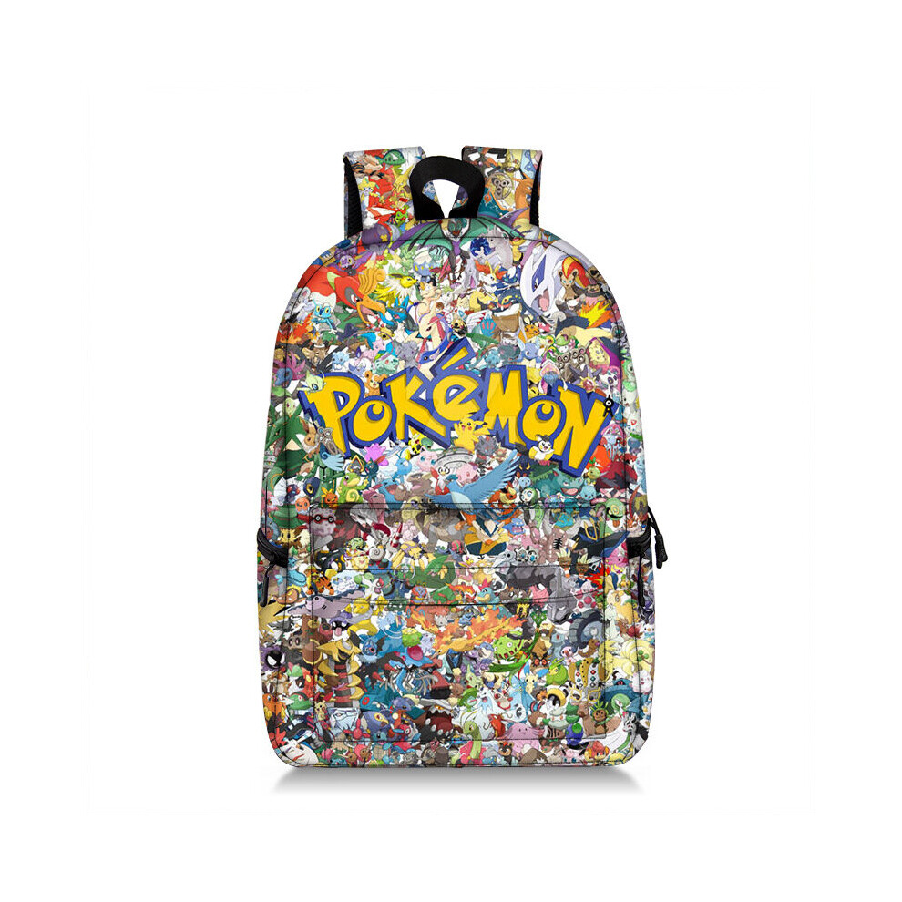 (Pok 06) Pikachu Kids Teen Backpack For Cartoon Pokemon Schoolbag Large Capacity Shoulder Bag