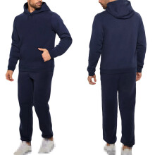 (NavyBlue, L) Pullover Mens New Tracksuit Hoodie Jogging Bottoms Set Stretch Sweater Jogger