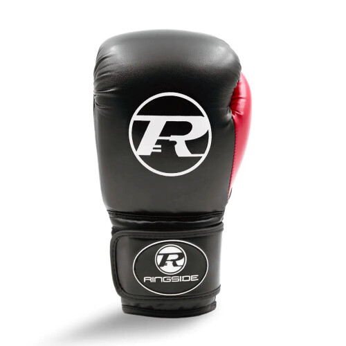 (4oz ) RINGSIDE JUNIOR SYNTHETIC LEATHER BOXING GLOVES - BLACK