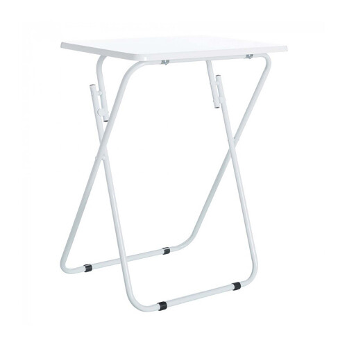 (White) AAMEN Metal Folding Table, Coffee Table For Multi-Purpose 2