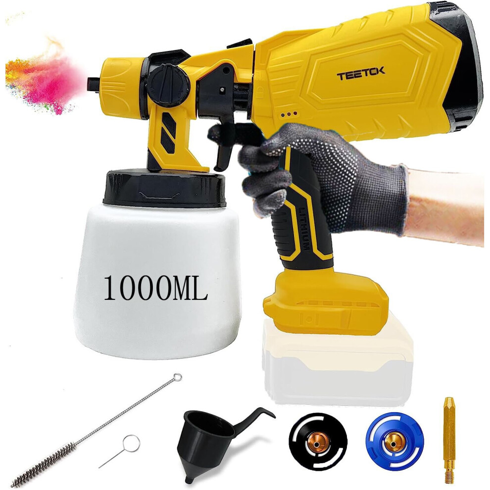 1000ML Cordless Paint Sprayer Gun Car Painting Tool Body-DeWALT Battery Compatible