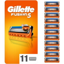 Gillette Fusion5 Rasierklingen Männer, Packung mit 11 Rasierklingen-Nachfüllungen mit Präzisionstrimmer, 5 Anti-Friction-Rasierklingen