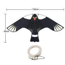 ( Black-1.2m) Emulation Flying Hawk Kite Bird Scarer Drive Bird Kite Bird Repellent for Garden