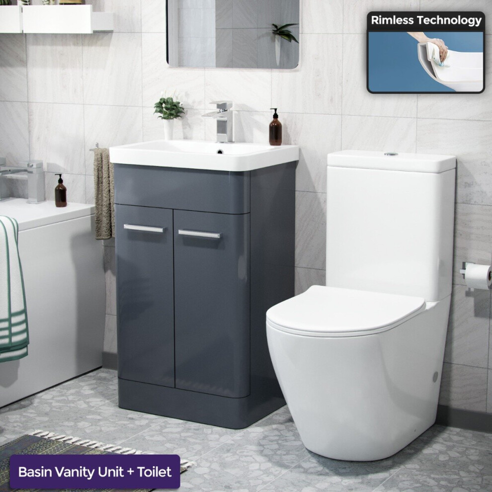 Afern 500mm Freestanding Vanity Unit and Close Coupled Rimless Toilet Anthracite-image-OPC-PBZQGXN-NEW