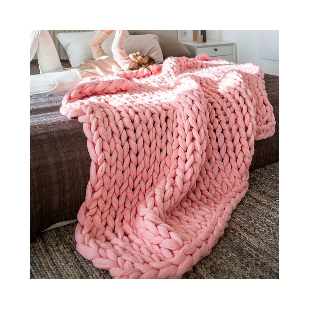 Soft Luxury Chunky Knitted Blanket Thick Yarn Bulky Knit Throw