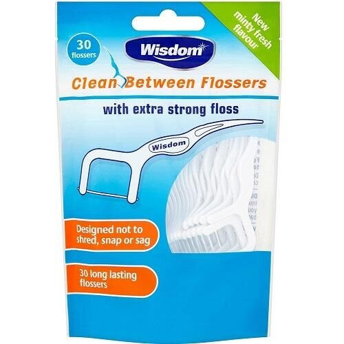 Wisdom Clean Between Flossers P Shaped - 30 Flossers Per Pack