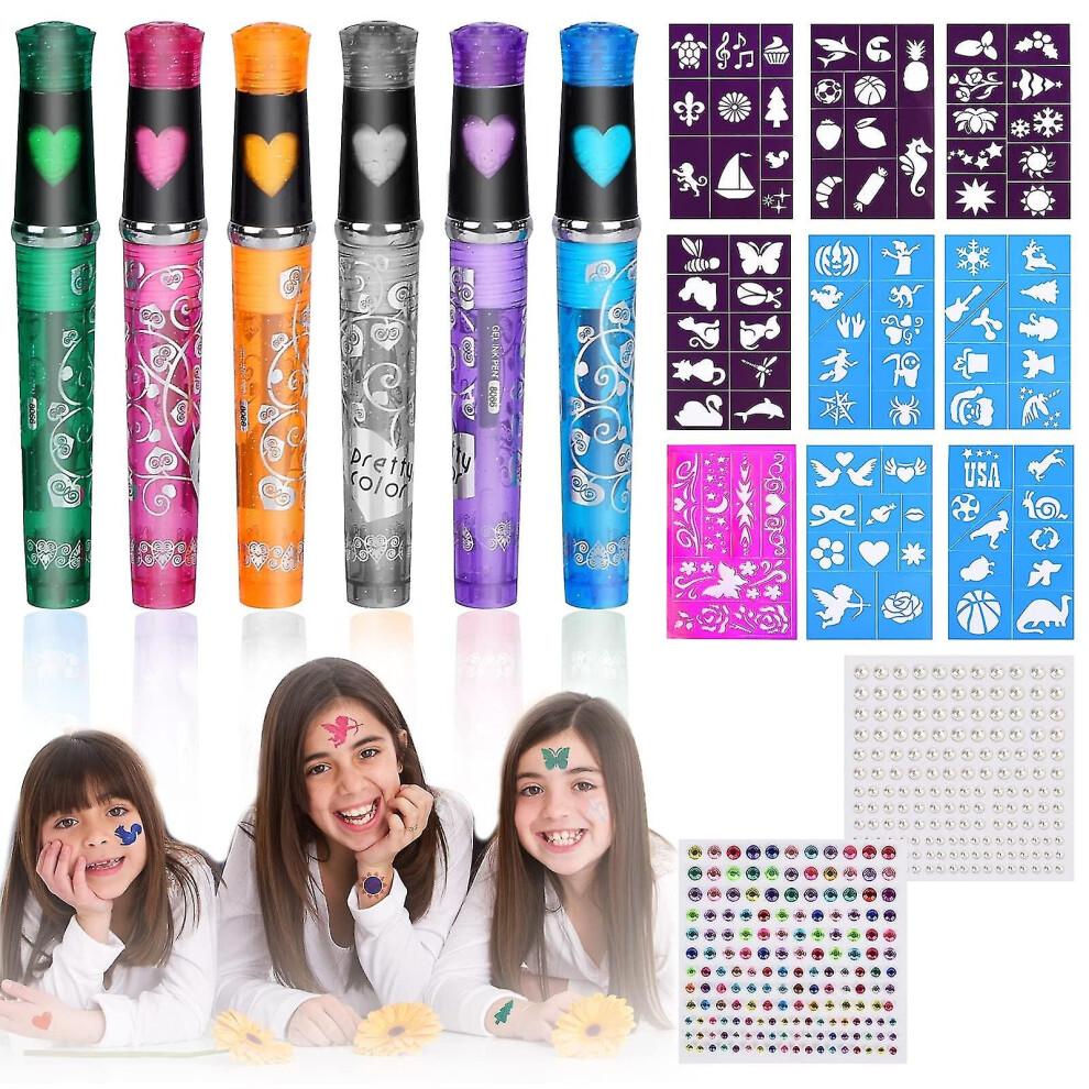 Irich Face painting Tattoo Pens Kids，Tattoo Gel Pens For Boys Girls Party Dress Up 