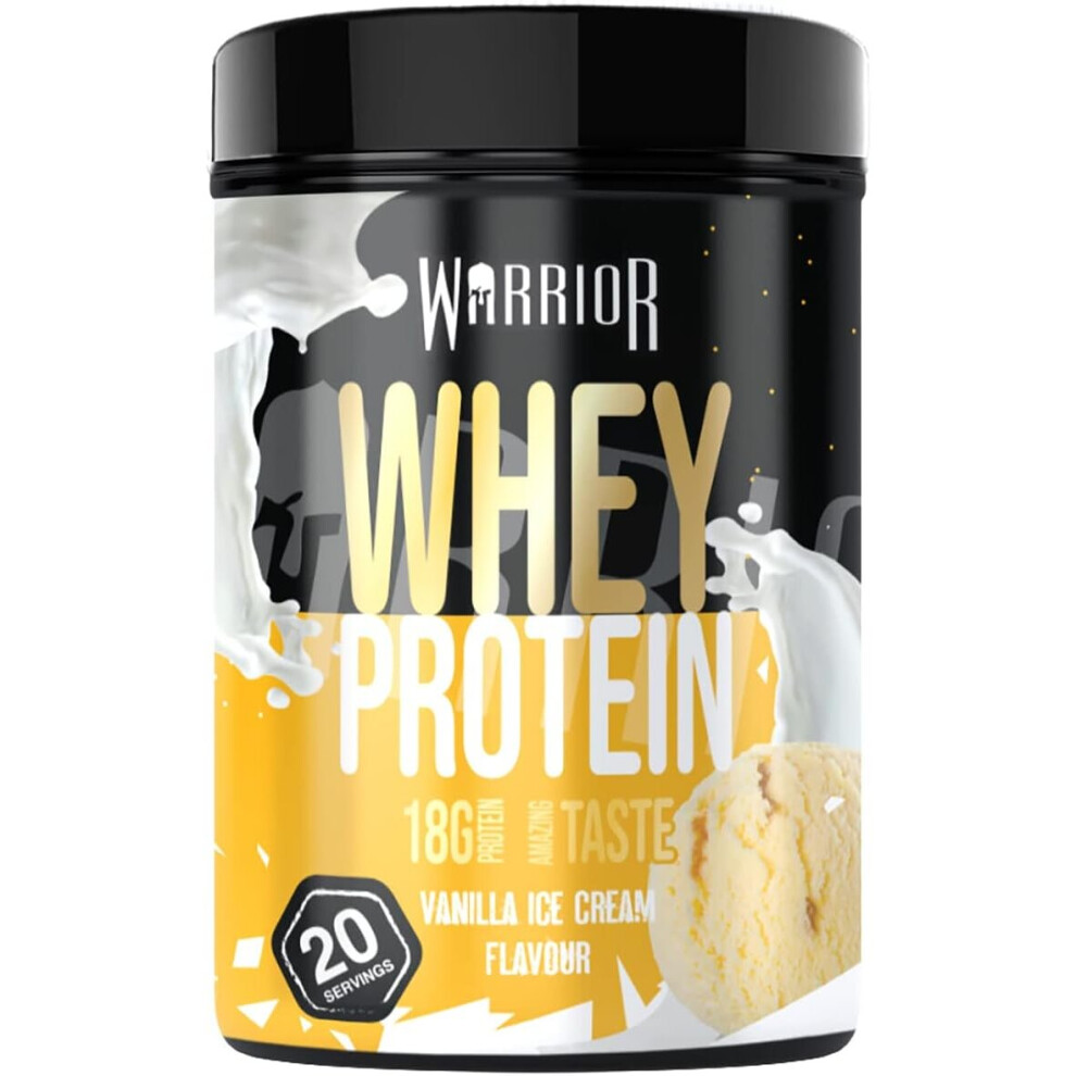 Warrior, Whey - Protein Powder - Packed with 36g of Protein - Low Sugar, and Low Carbs (Vanilla Ice Cream, 500g)