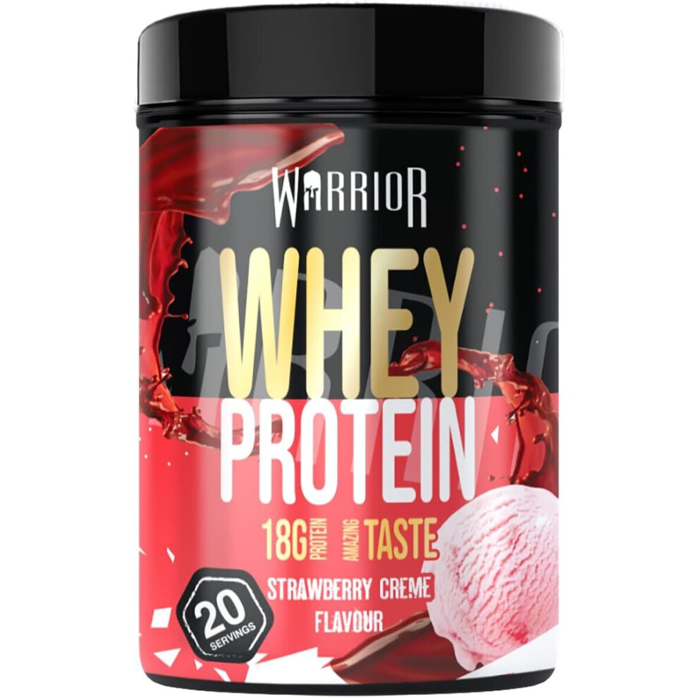 Warrior, Whey - Protein Powder - Packed with 36g of Protein - Low Sugar, and Low Carbs (Strawberry CrÃ¨me, 500g)