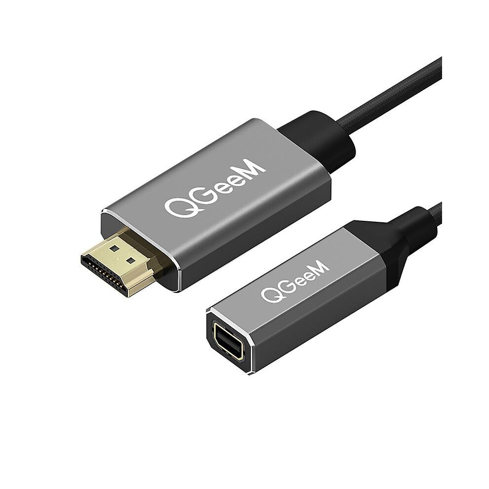 Qgeem Hdmi Single To Mini Dp Converter Adapter Cable Uhd 4k@30hz Plug