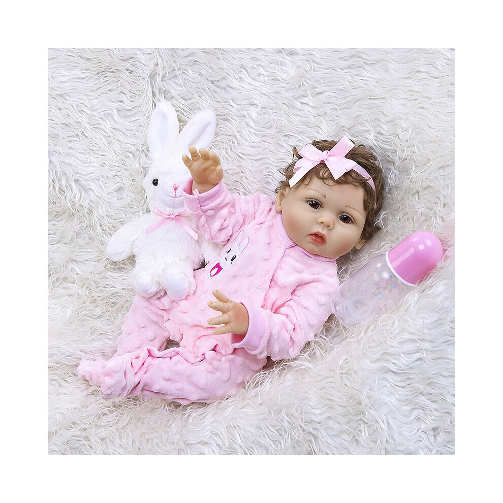 Washable 18" Reborn Baby Dolls Full Body Silicone Vinyl Realistic Girl Bath Doll