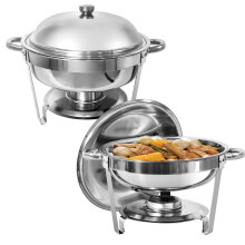 (2 pack, 5 QT/5.5L) Round Chafing Dish Buffet Server Stainless Steel