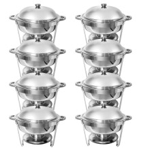 (8 pack, 5 QT/5.5L) Round Chafing Dish Buffet Server Stainless Steel