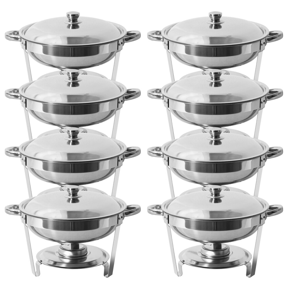 (8 pack, 4 QT/3.5L) Round Chafing Dish Buffet Server Stainless Steel