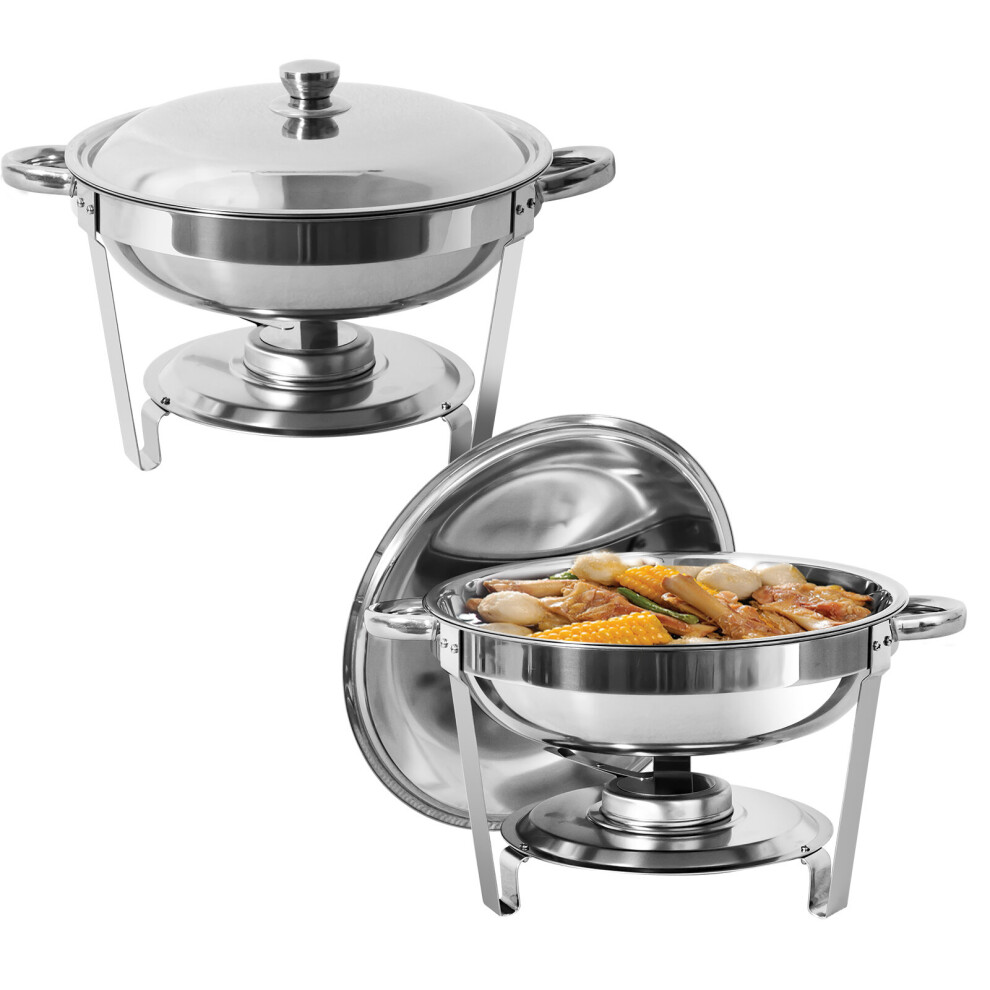 (2 pack, 4 QT/3.5L) Round Chafing Dish Buffet Server Stainless Steel