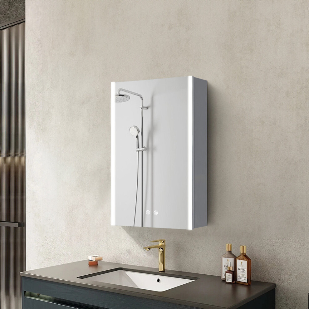 Modern Frameless 1-Door LED Mirror Cabitnet