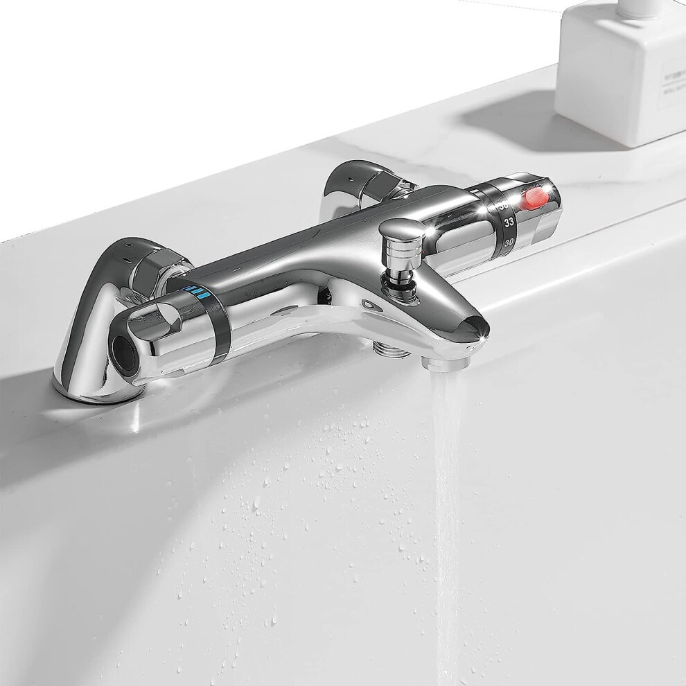 Thermostatic Bath Shower Tap Shower Mixer Valve Bathroom Bath Filler Shower Mixer Tap  Deck Mounted with Legs