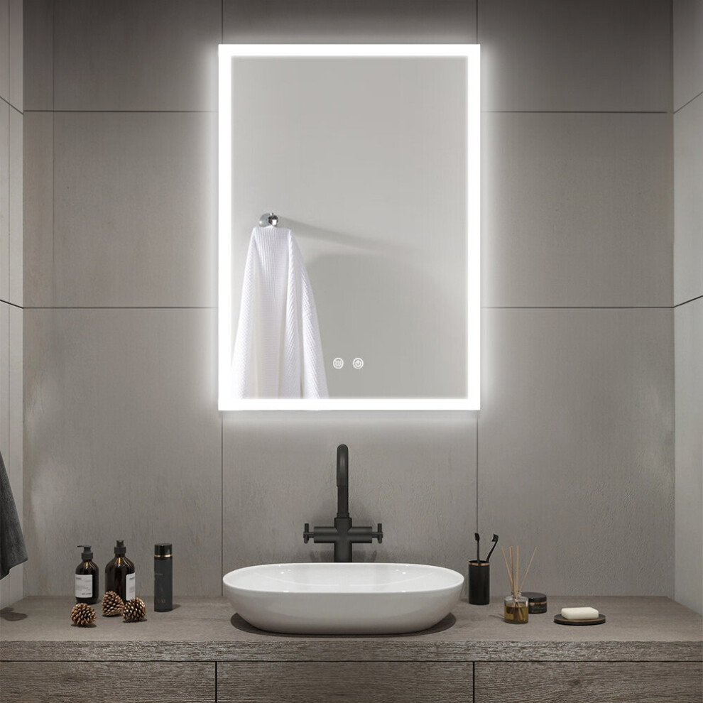 Frameless Dimmable LED Mirror Cabinet with Shaver Socket