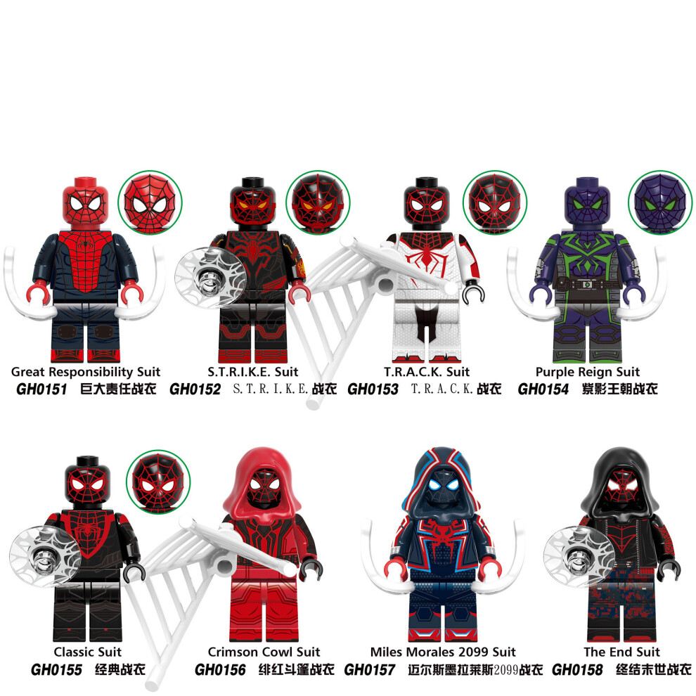 Across the Spider-Verse Minifigures Building Blocks Toy Action Figure Model Blocks Fit Lego