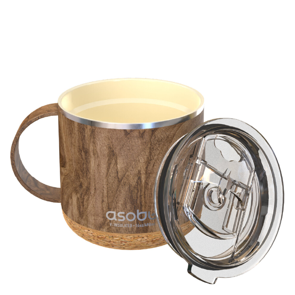 Asobu Infinite Double Wall Vacuum Insulated Mug Wood 470Ml
