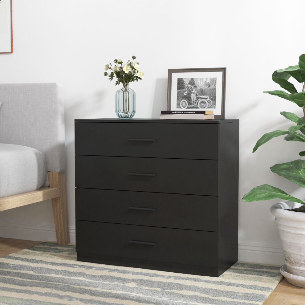 Urbn Living ( Carcass With Drawers, 4) Urbnliving 4-5 Drawer Wooden Bedroom Chest Cabinet Black