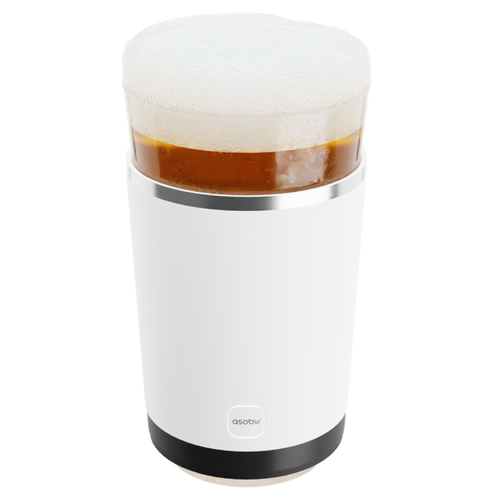 Asobu Beer Glass With Vacuum Insulated Double Walled Sleeve White