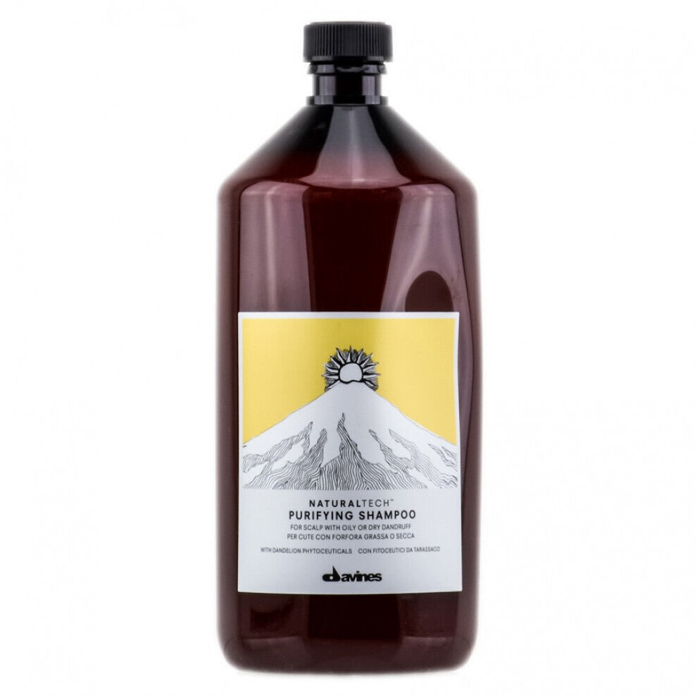 Davines Naturaltech Purifying Anti-Dandruff Shampoo 33.8Oz - Clarifying Detox For Dandruff Control And Healthy Hair Growth