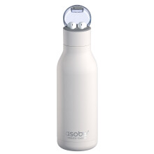 Asobu Earphone H2 Audio Insulated Water Bottle Stainless Steel White