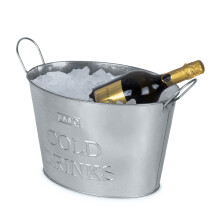 LIVIVO 24L Large Galvanised Drinks Bucket - Bottle Ice Cooler