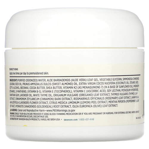 Swanson, Vitamiini K Kreama Menaquinone-7, 2 fl oz (59 ml) 1