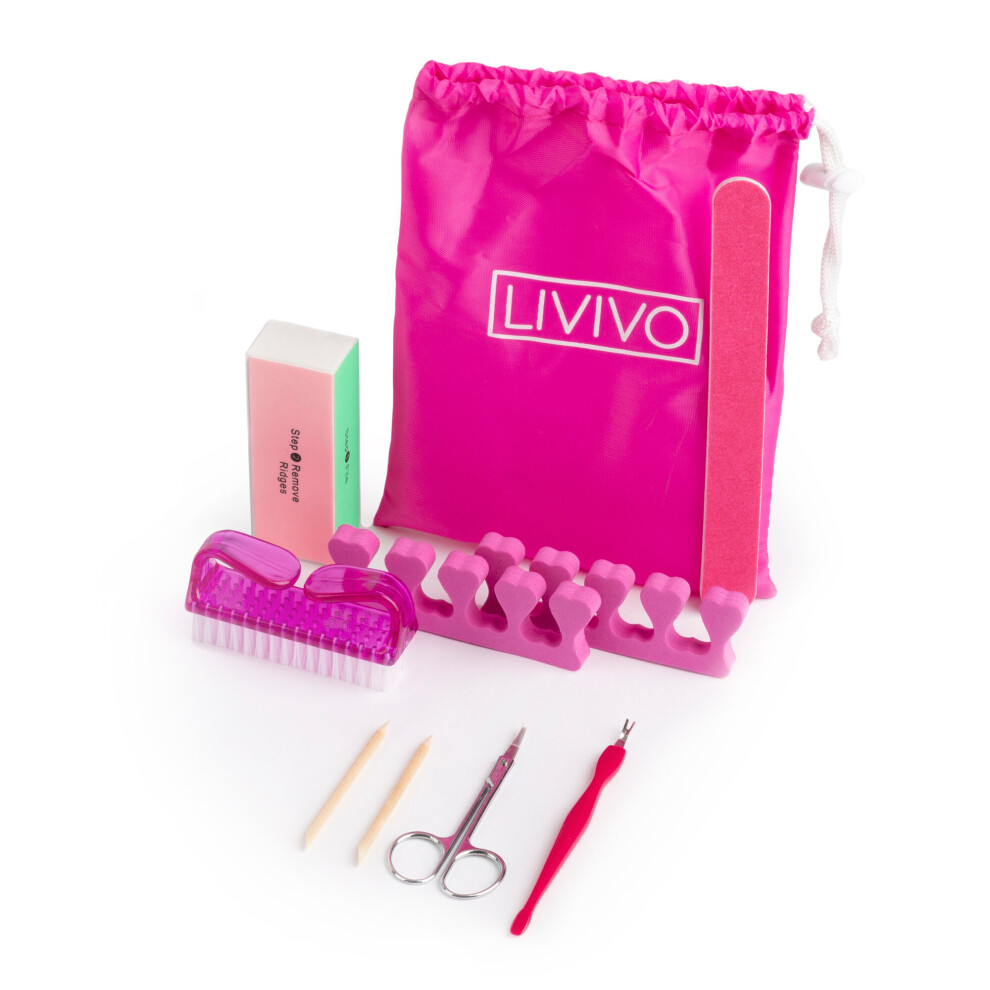 LIVIVO 9 Piece Manicure & Pedicure Nail Kit