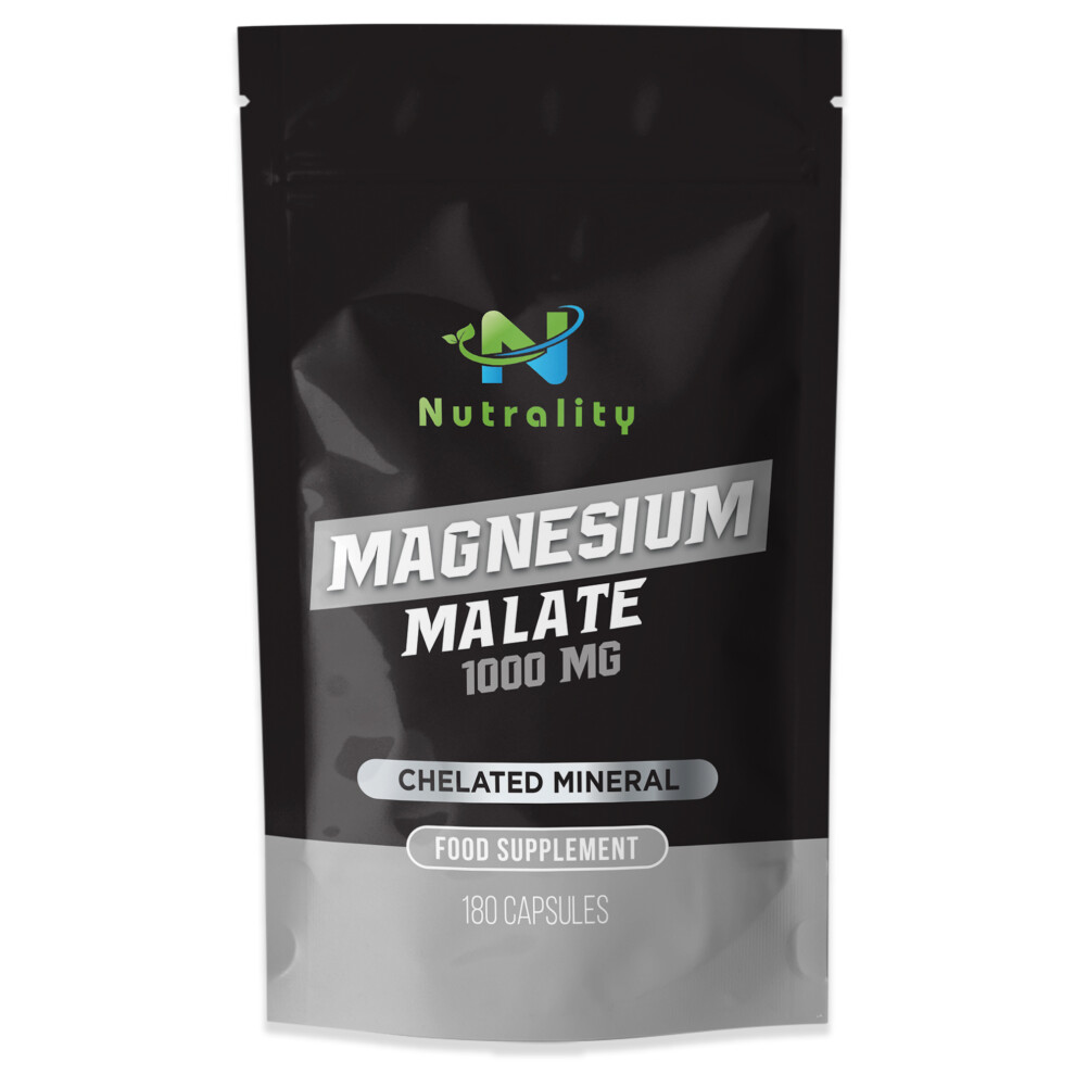 Nutrality Magnesium Malate 1000Mg - 180 Vegan Capsules High Potency