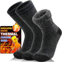 WELWOOOS Aquecimento de meias t  rmicas para homens e mulheres de esqui de inverno quente de bota grossa de estocagem isolada de estoques meias 3