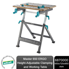 Kiinnitys ja tee-se-itse työpenkki - wolfcraft - Master 650 ERGO - Korkeussäädettävä - 6870000