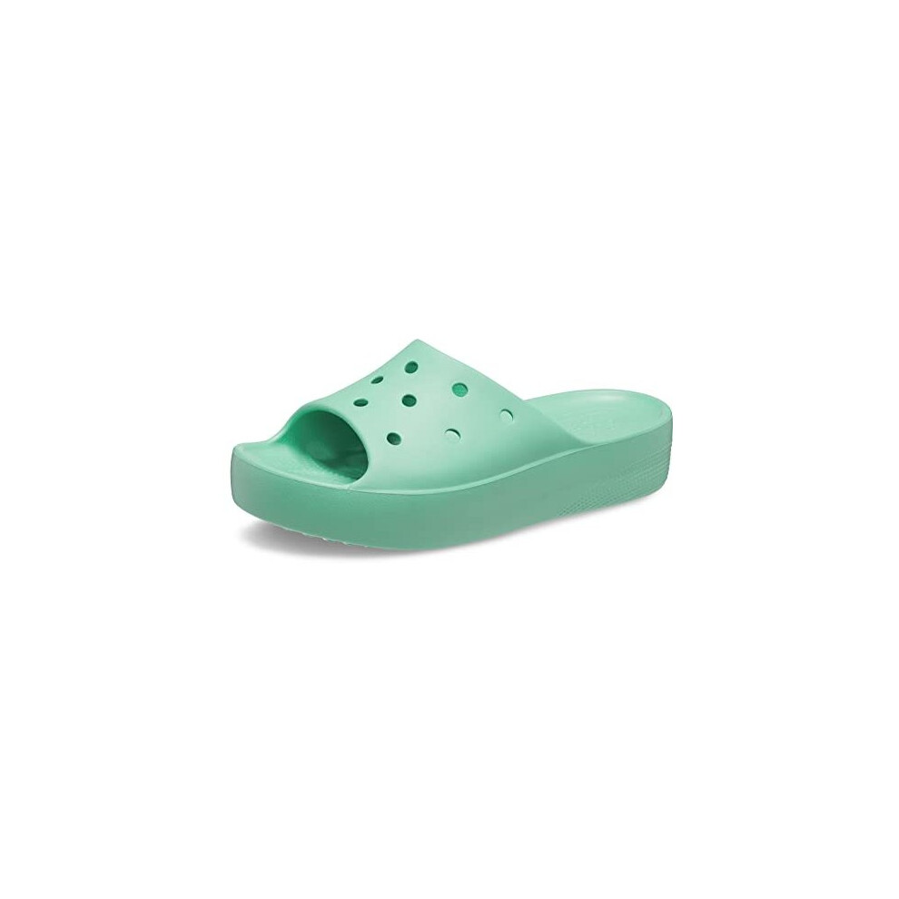 crocs Womens classic Slide  Platform Sandals, Jade Stone, 10