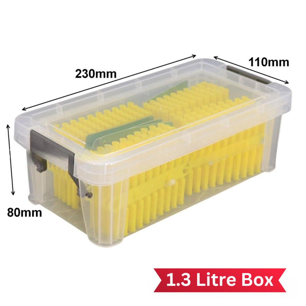 Ez Pack Stackable Plastic Home Office Storage Container Box Lock Lid 1.3L