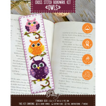Povitrulya counted cross Stitch Kit - DIY Kits for Adults or Kids - Funny Embroidery Bookmark - Easy to Use - craft collection - Owls