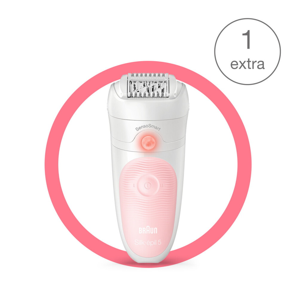 Braun Silk 5-516 Epilator Wet & Dry Electric Cordless Hair Remover Tweezer-Pink