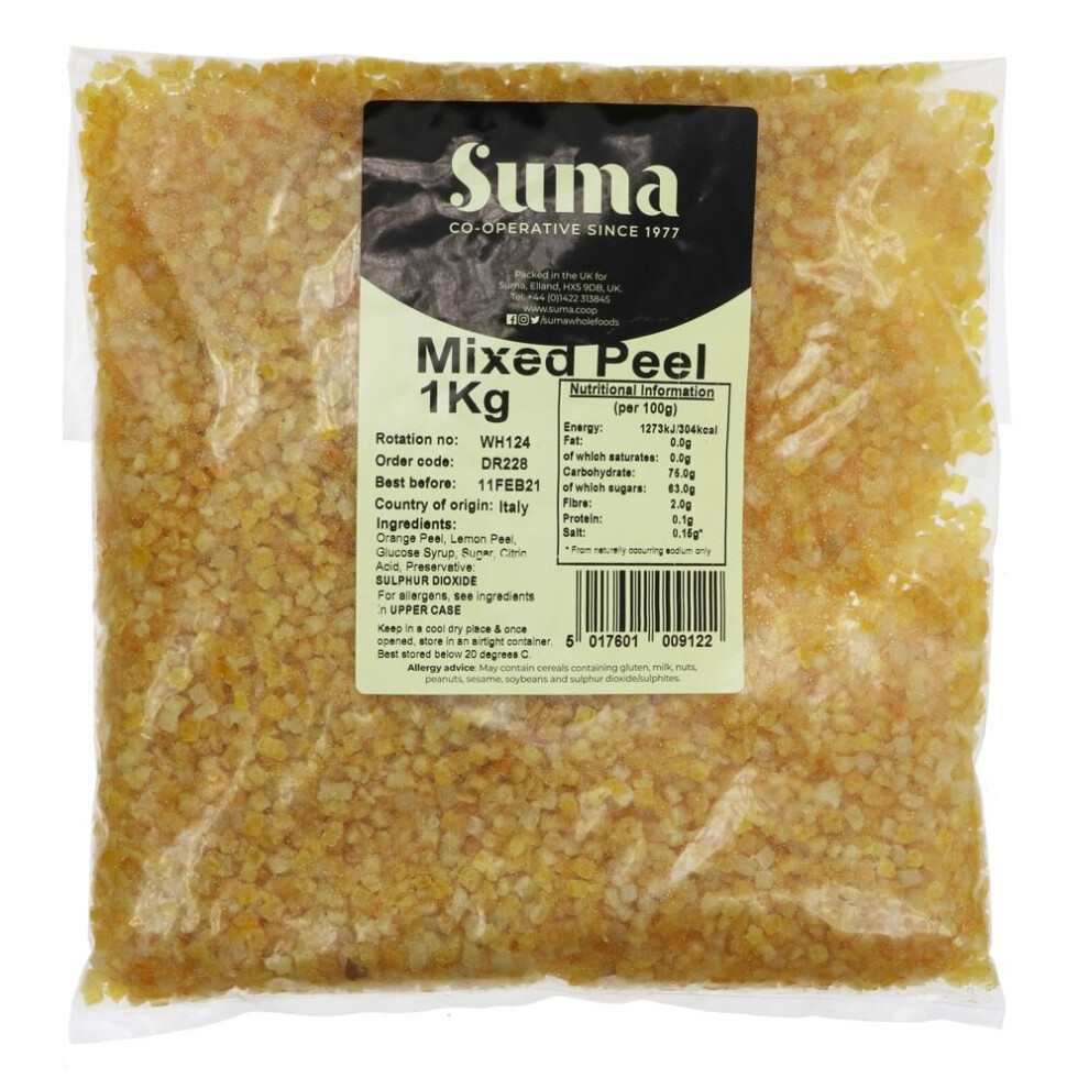 Suma Mixed Peel - Vegan Citrus Peel With So2, 1 Kg (Pack Of 1) For Baking & Christmas Pudding