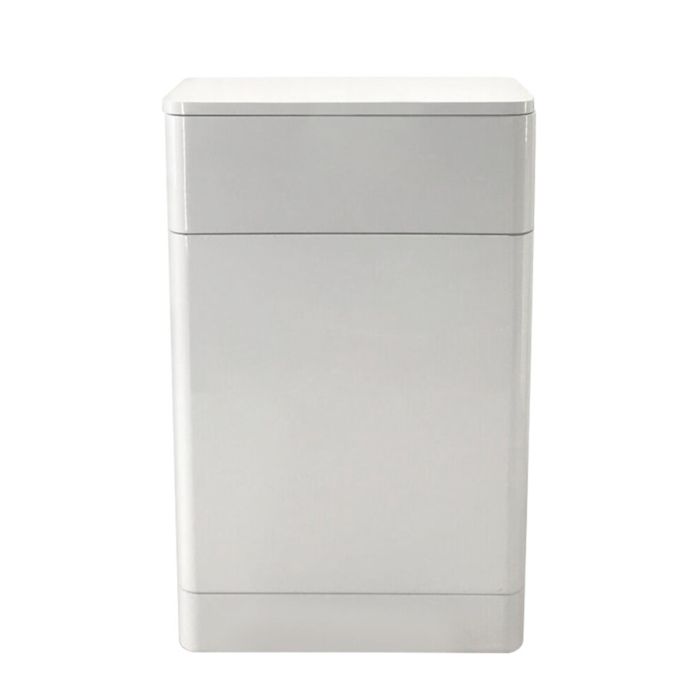 NRG 500mm Gloss White Toilet Cabinet Back To Wall Bathroom Toilet Unit Concealed Cistern Housing Furniture