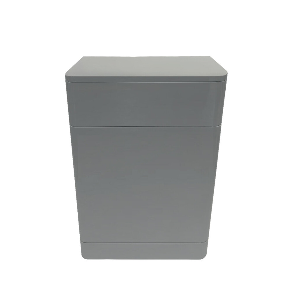 NRG 500mm Gloss Grey Toilet Cabinet Back To Wall Bathroom Toilet Unit Concealed Cistern Housing Furniture