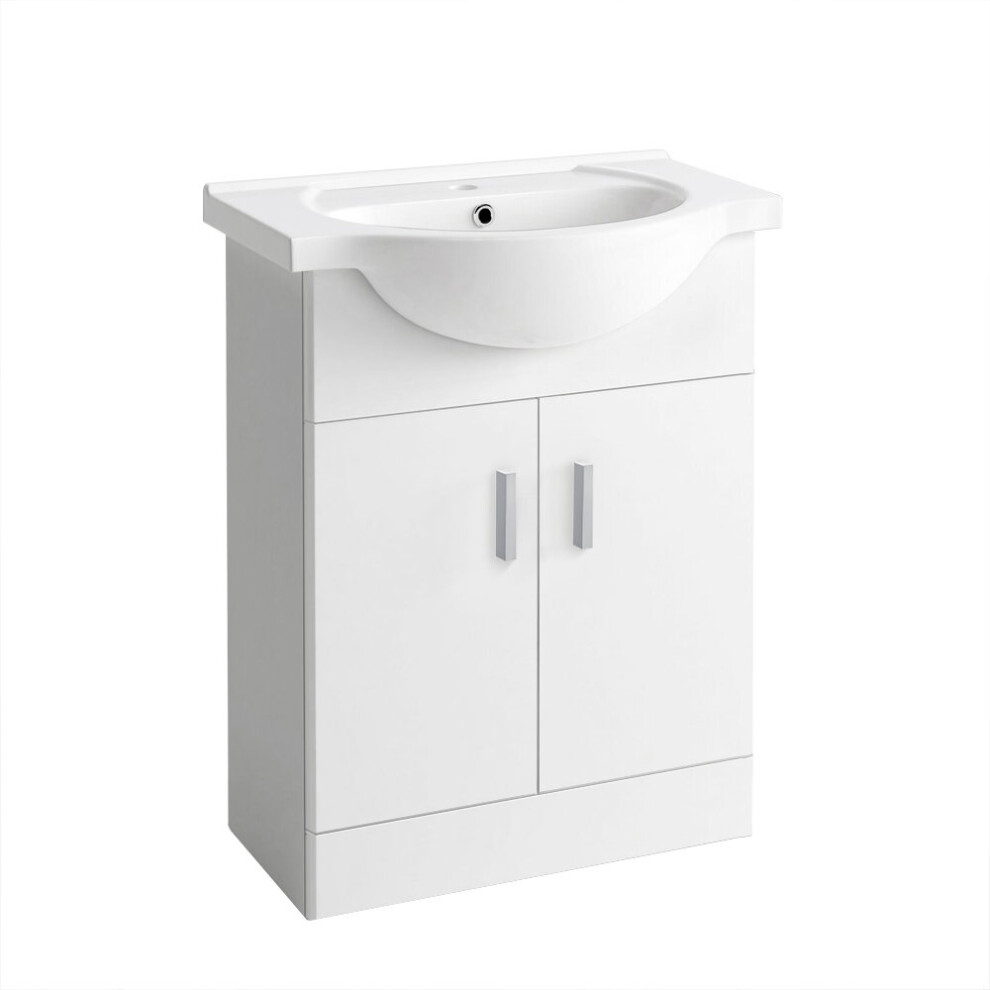 Nrg 650Mm Gloss White Basin Vanity Cabinet Bathroom Storage Furniture Sink Unit