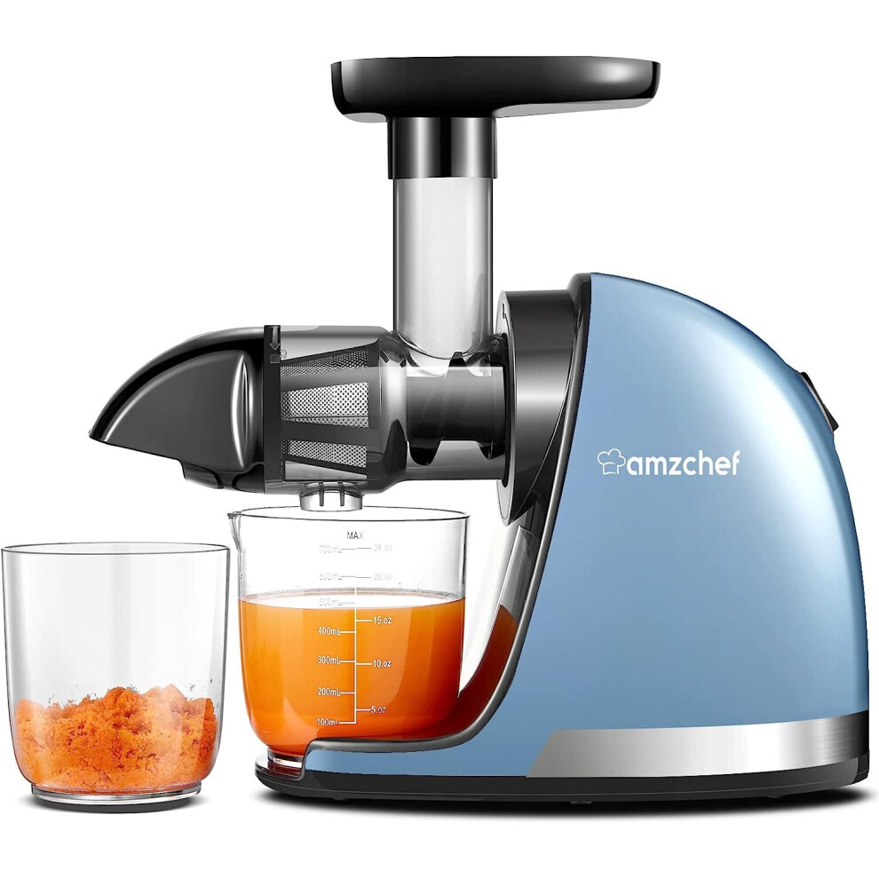 AMZCHEF Juicer Machines - Cold Press Slow Juicer -Masticating Juicer whole Fruit and Vegetable - Delicate Chew No Need to Filter -