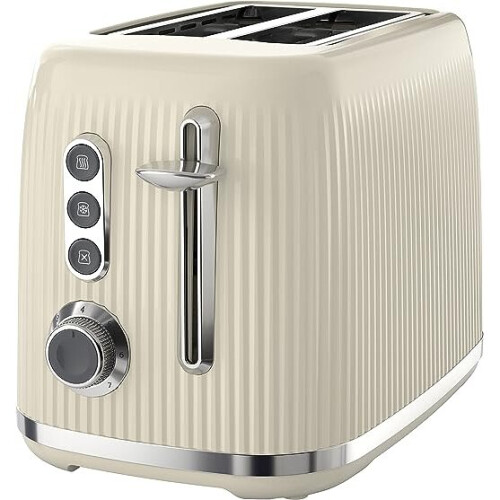 Breville Breville Bold Vanilla Cream 2-Slice Toaster with High-Lift and Wide Slots | Cream and Silver Chrome [VTR003]