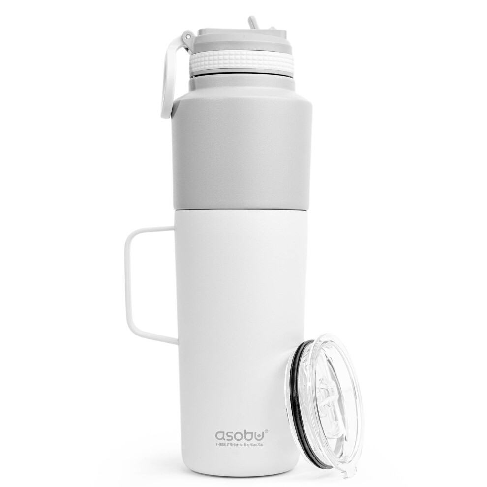 Photos - Water Bottle Asobu Stainless Steel Twin Pack  White 591ml/ 887ml White TWP33-WHITE 