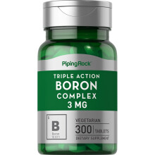 PIPING ROCK Triple Action Boron Complex 3mg 300 Tablets - VEGETARIAN