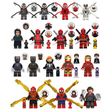 (Style C 16pcs) 16PCS Super English Female Panther Venom Spider Man Thor Iron Man Minifigures Toys Fit Lego