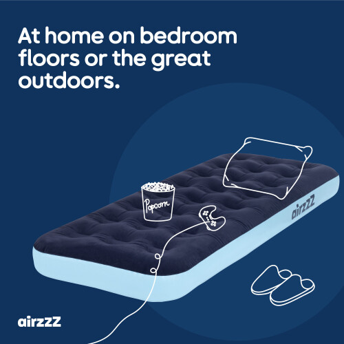 (Single) airrZ Inflatable Flocked Air Bed 1