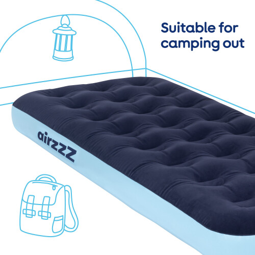 (Single) airrZ Inflatable Flocked Air Bed 2