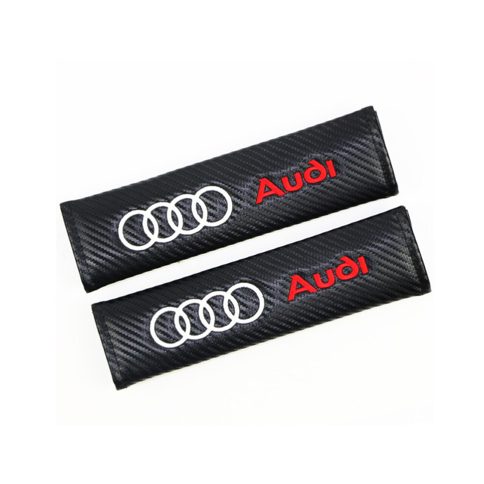 Audi Car Seat Belt Cover 2X Safety Shoulder Cushion Pad Carbon Fiber 5601103444545